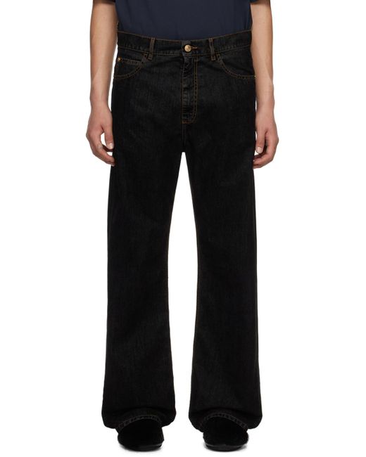 Marni Black Flocked Denim Jeans for men