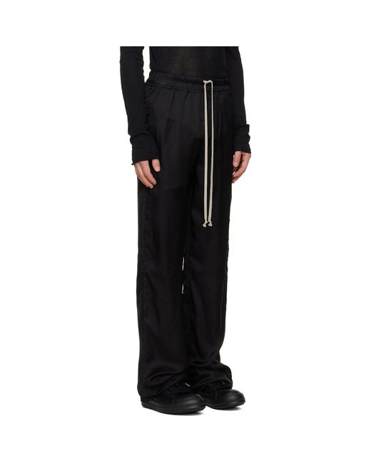 Rick Owens Black Tower Dietrich Drawstring Trousers for men
