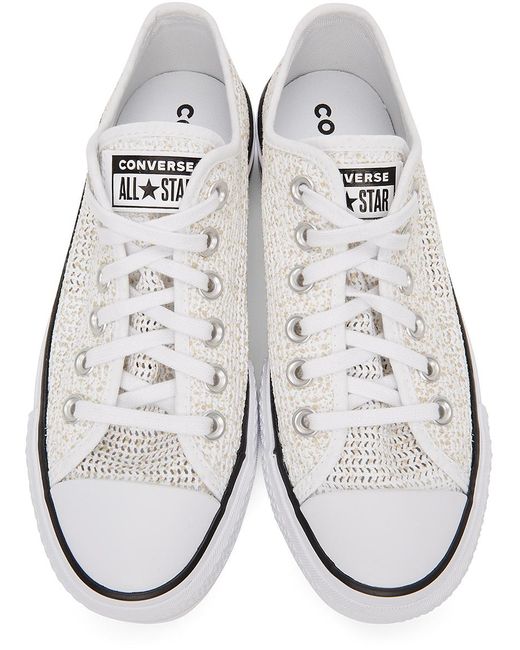 converse blanche ajouree