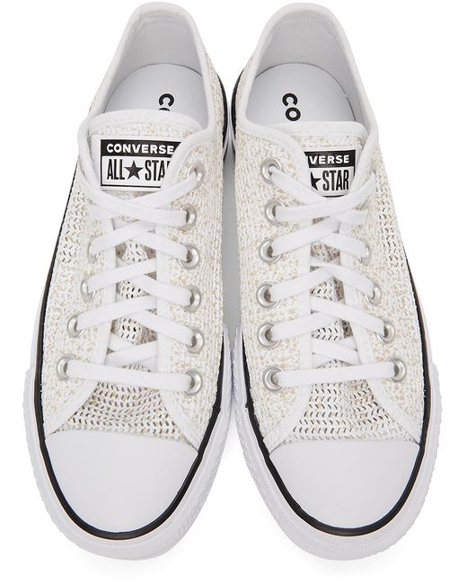 Converse Cotton Breathable Platform All Star Low Sneakers in White | Lyst