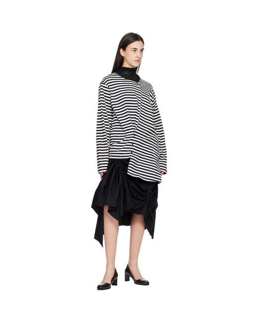 Yohji Yamamoto Black Paneled Long Sleeve T-Shirt