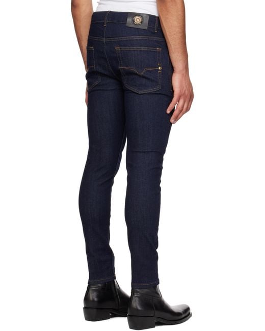 メンズ Versace Jeans Couture ブルー スキニージーンズ Blue