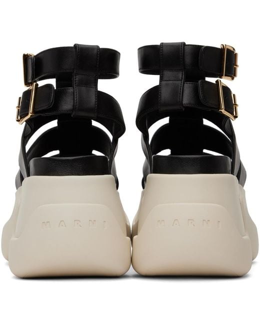 Marni Black Gladiator Platform Sandals