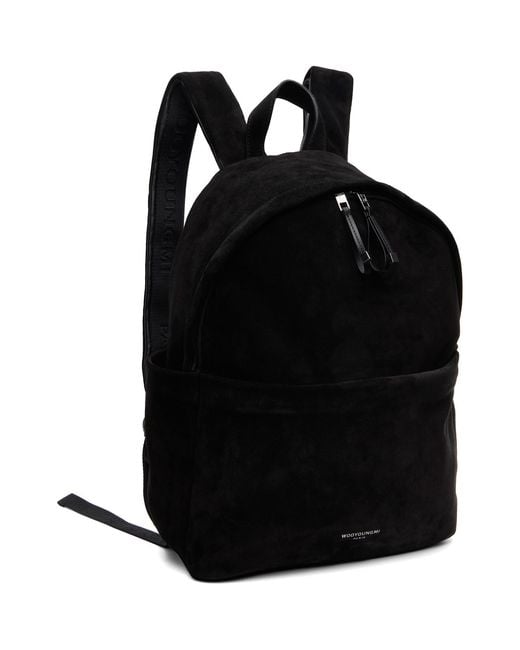 Wooyoungmi Black Suede Backpack for men