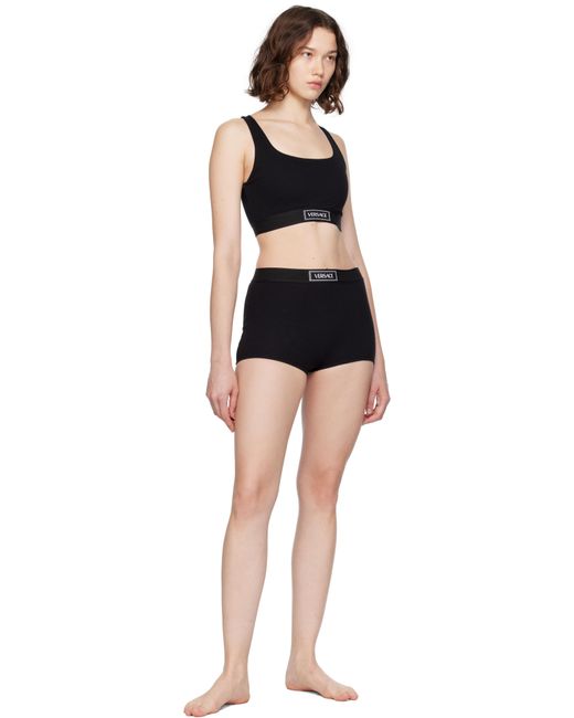Versace Black 90S Elastic Bra