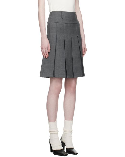 Fax Copy Express Black Pleated Midi Skirt