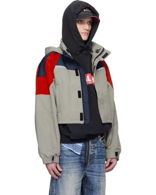 Martine Rose Black Taupe Shrunken Sports Jacket for men