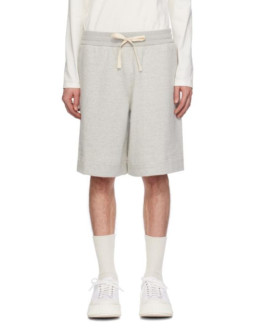 Jil Sander Natural Gray Drawstring Shorts for men