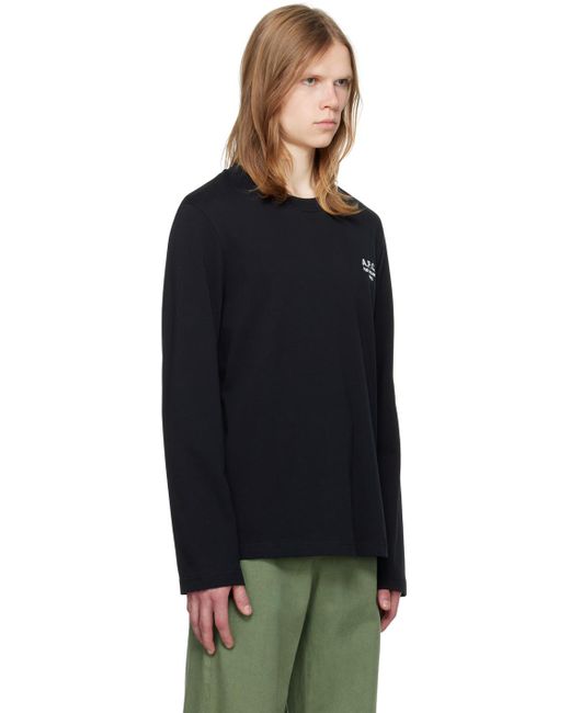 A.P.C. . Black Oliver Long Sleeve T-shirt for men