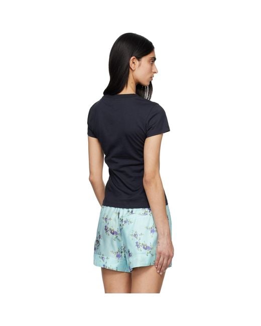 Ganni Black Baby Fit T-Shirt