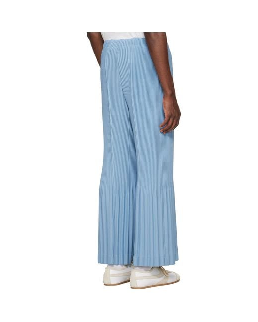 Homme Plissé Issey Miyake Blue Pleats Bottoms Trousers for men