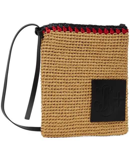 Jil Sander Metallic Beige Crochet Crossbody Bag