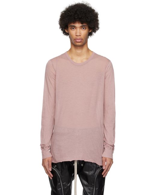 Rick Owens Pink Basic Long Sleeve T-shirt for men