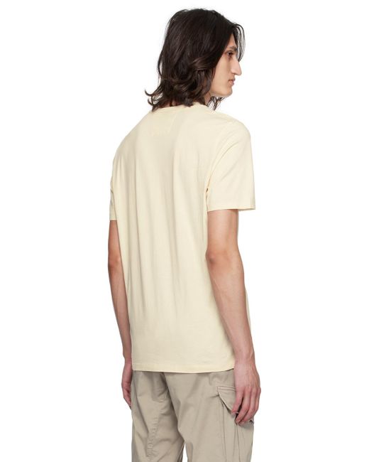 T-shirt blanc cassé à écusson à logo C P Company pour homme en coloris Natural
