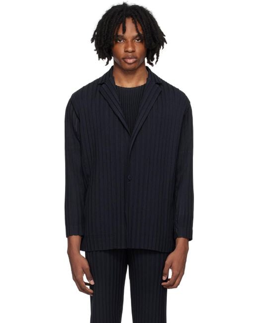 Homme Plissé Issey Miyake Black Homme Plissé Issey Miyake Box Pleats Ensemble Blazer for men