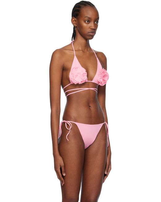 Magda Butrym Pink Floral Bikini Top