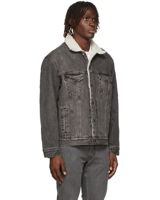 Levi's Denim Sherpa Trucker Jacket in 