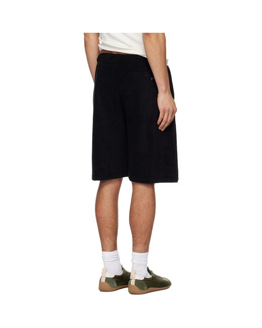 Courreges Black Spongy Sports Shorts for men