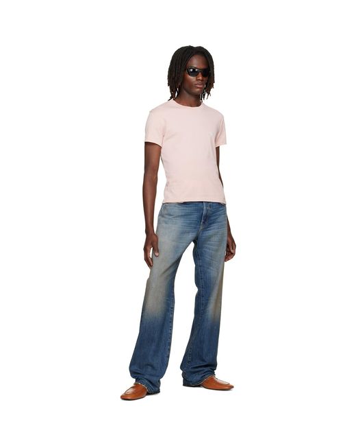 Acne Multicolor Embroidered-Logo T-Shirt for men