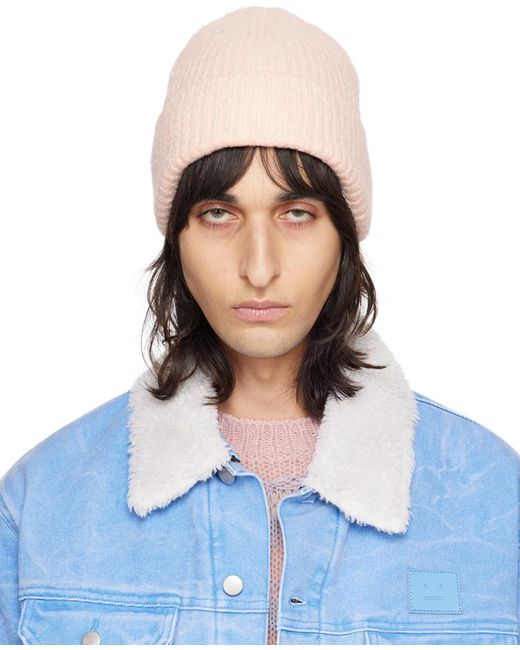 Acne Blue Pink Wool Beanie for men