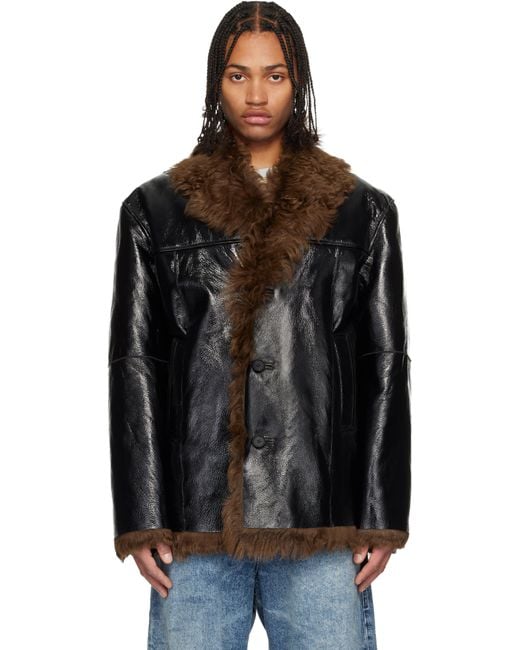 DIESEL L-Harnett Reversible Shearling Jacket in Black for Men | Lyst