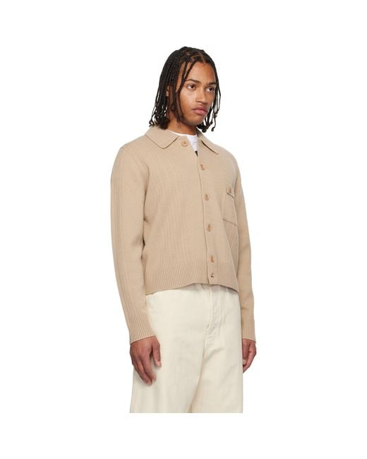 Dries Van Noten Natural Wool Cardigan for men