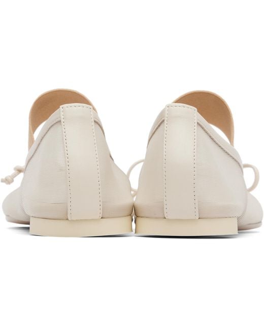 MM6 by Maison Margiela White Off- Anatomic Numeric Ballerina Flats