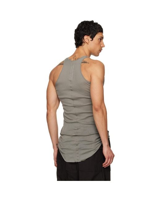 Rick Owens Black Temple Basic Rib Tank Top for men