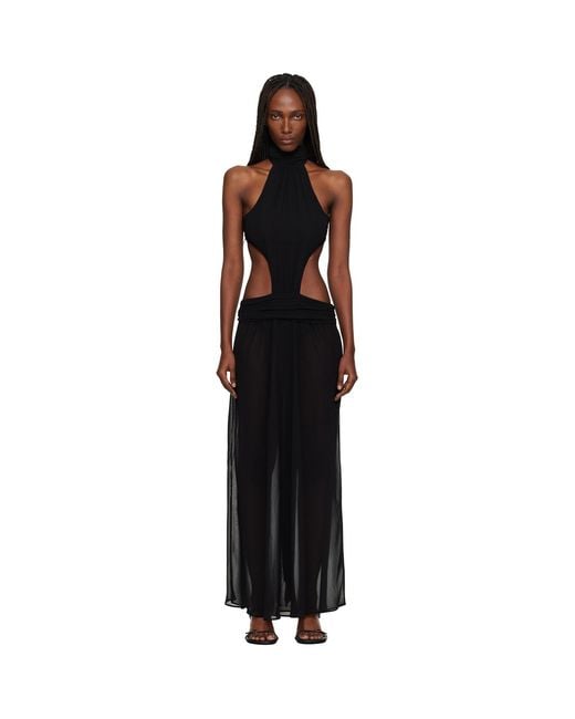 GUIZIO Black Marais Maxi Dress
