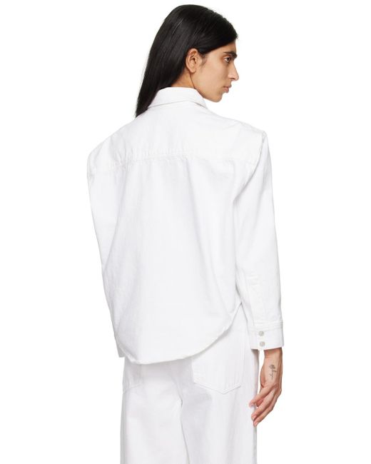 Blouson blanc en denim à boutons-pression Wardrobe NYC en coloris White