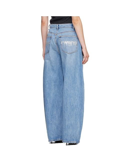 Alexander Wang Blue Crystal Blow Up Jeans