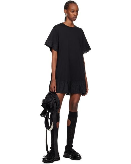 Simone Rocha Black A-line T-shirt Minidress