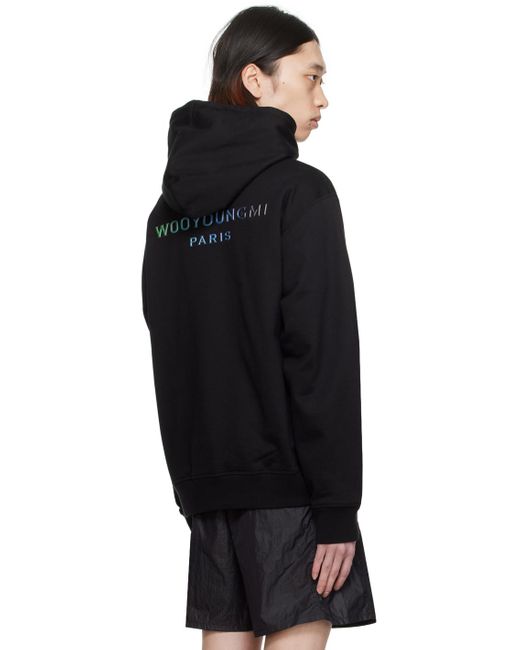 Pull à capuche noir à logo gaufré Wooyoungmi pour homme en coloris Black