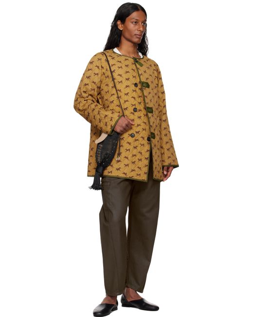 Bode Multicolor Tan Crittendon Liner Reversible Coat for men