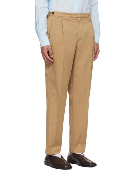 Barena White Khaki Masco Trevo Trousers for men