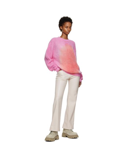 MSGM White High-Waist Flared Pants