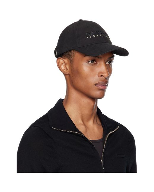 Random Identities Black 'Sponsored' Baseball Cap for men