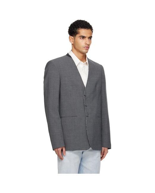 MM6 by Maison Margiela Black Collarless Blazer for men