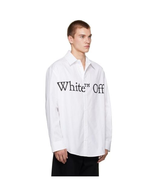 Off-White c/o Virgil Abloh White Bookish Scarf Poplin Overshirt for men