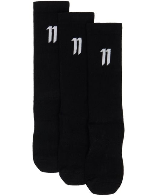 Boris Bidjan Saberi 11 Black Three-pack Calf-high Socks for men