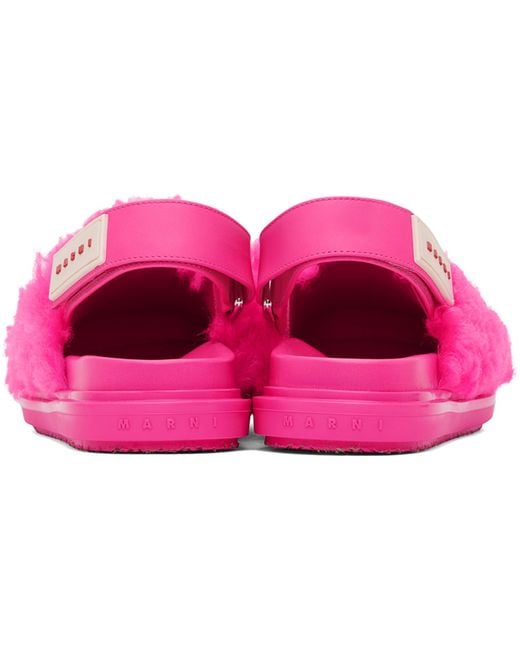Marni Pink Sabot Strap Loafers