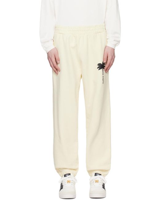 Pantalon de survêtement blanc cassé à logo modifié Palm Angels pour homme en coloris Natural