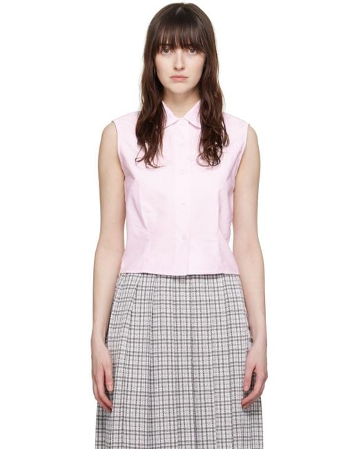 Thom Browne Multicolor Pink Sleeveless Blouse