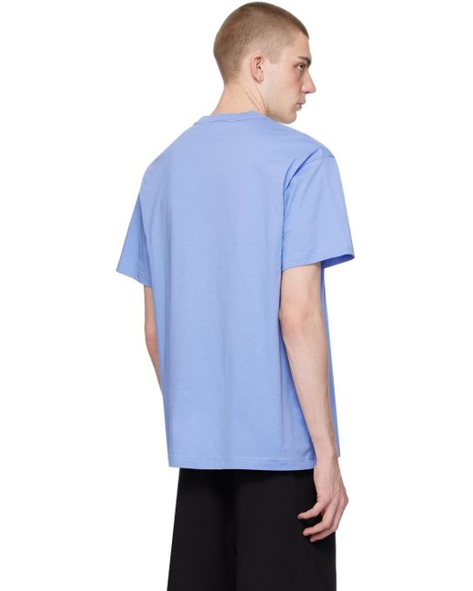T-shirt bleu à logo circulaire Versace pour homme en coloris Blue