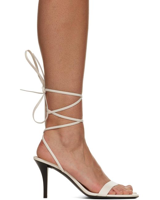 The Row Brown Off-white Maud Heeled Sandals