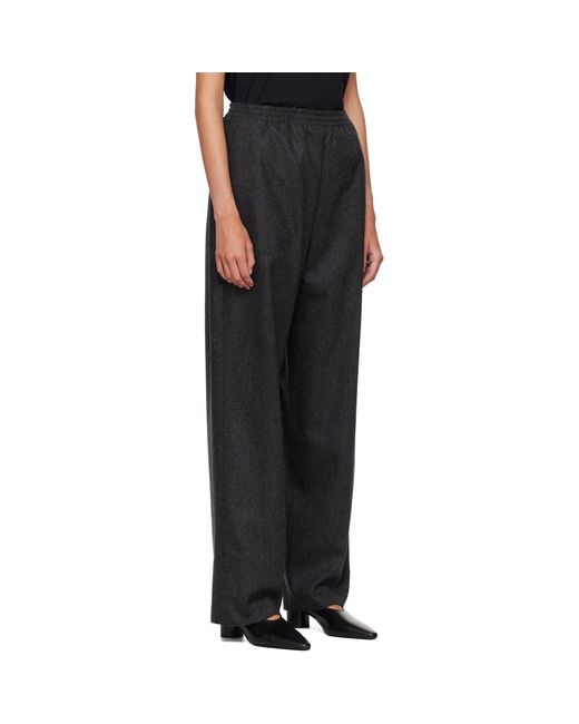 Jil Sander Black Wool Flannel Trousers