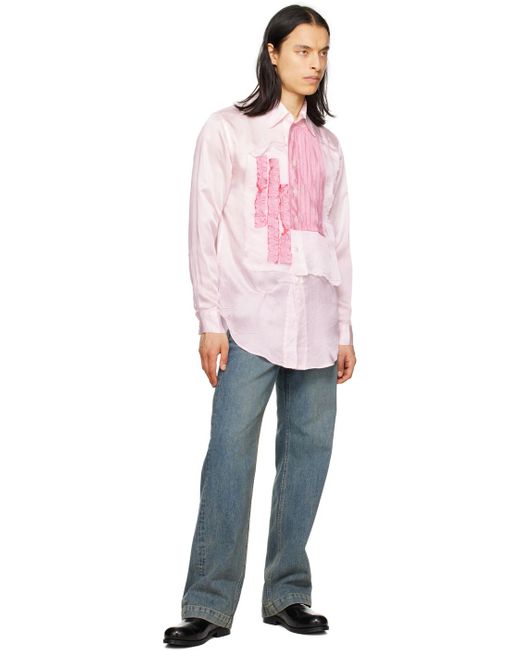 Edward Cuming Pink Process Collage Shirt for men