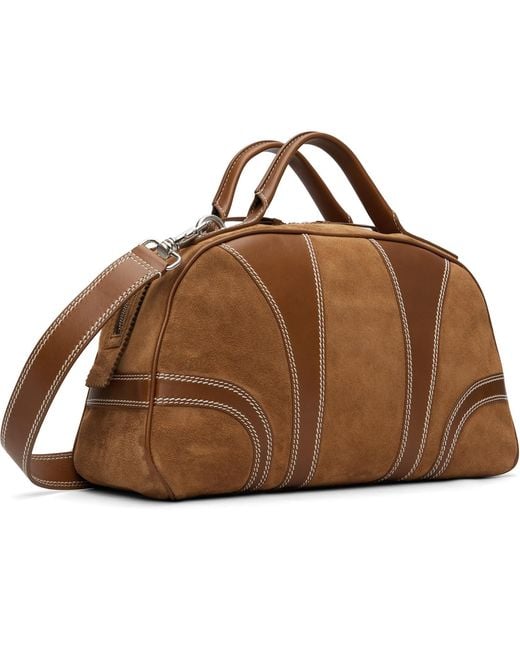 Dries Van Noten Brown Tan Suede Duffle Bag for men