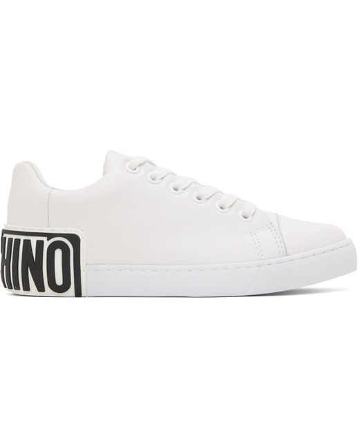 Moschino Black White Maxi Logo Sneakers for men