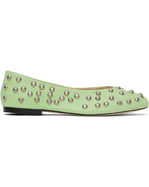 GIMAGUAS Green 'Bailarina' Studs Ballerina Flats